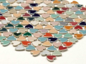 とってもキュート♪ ハート形モザイクタイル♪♪ 【先取り情報】