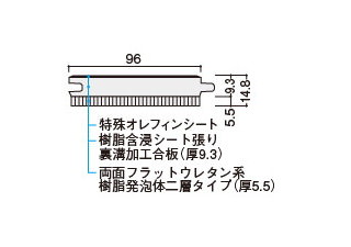 大建工業 ハピアオトユカ40 ベーシック柄(96幅タイプ) (クリア
