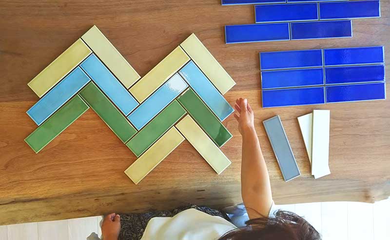 壁タイル タペストリー 二丁掛 色:BST-5 48821MKK | タイルライフ