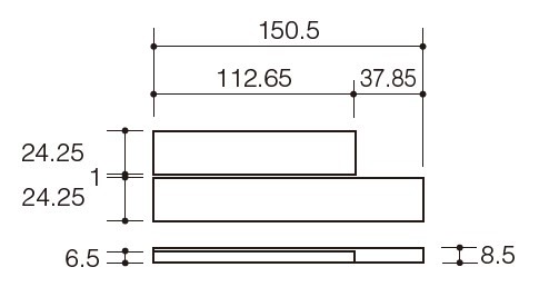 リクシル(INAX) 役物タイル エコカラットプラス ルドラNX 25×151角片面