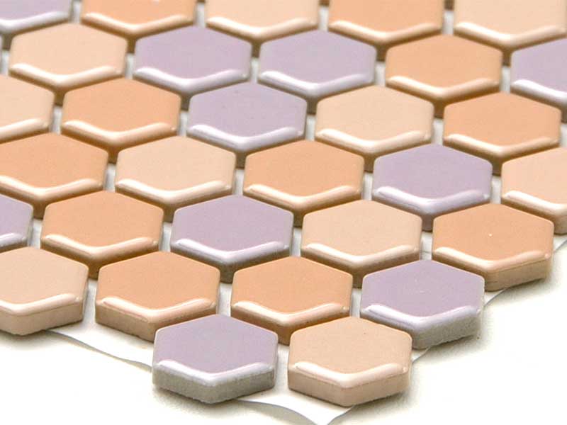 ツヤあり六角形ミックスモザイク | タイルライフ アウトレットタイル