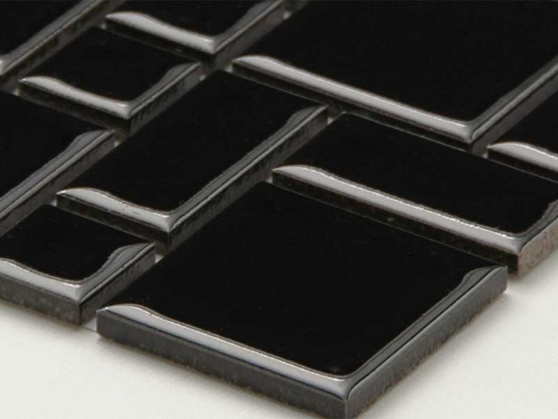 形状ミックスのブラックモザイク | タイルライフ アウトレットタイル