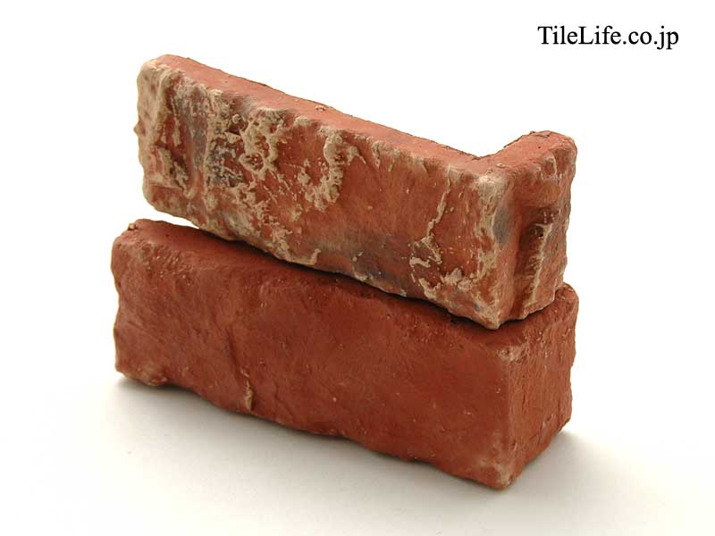 吸水防止加工済み セメント系ブリックタイル コーナータイプ レンガ色