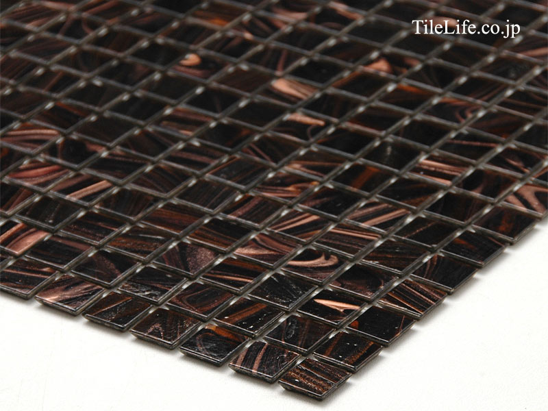 モザイクタイル　ブラック 外装モザイクタイル 95×45mm角 (45二丁) スダレ張り 表面紙貼り 施釉