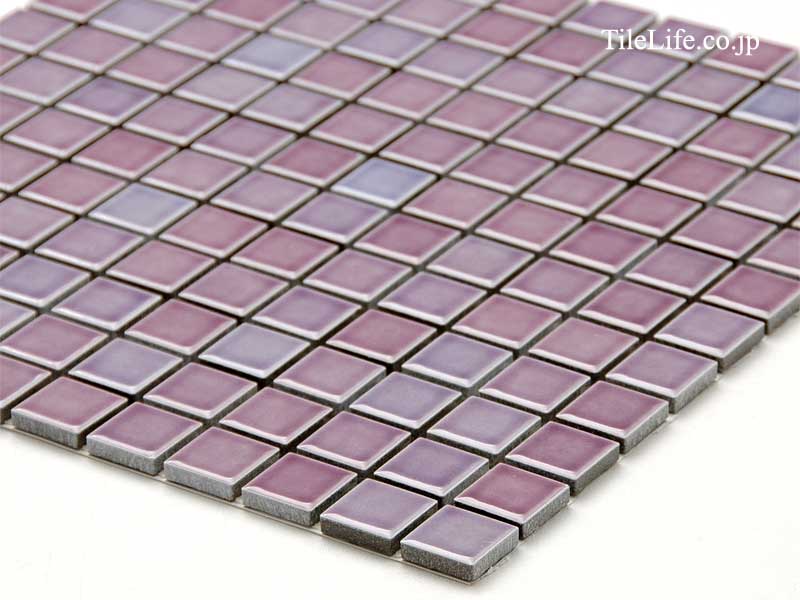 モザイクタイル 22角平 表面紙貼り パープル系 26589TRH | タイル