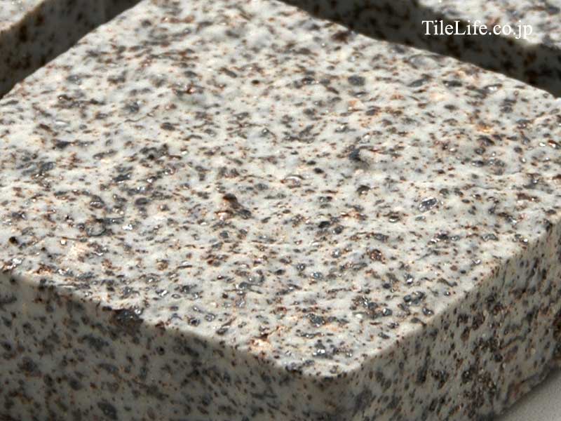 100角変形30mm厚】 御影石調床タイル ピンコロ風 グレー系