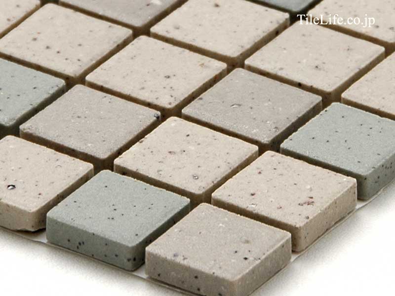 モザイクタイル 23角平 表面紙貼り 無釉 ミックス17 (￥1000