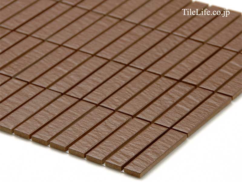 モザイクタイル 72×16角平ボーダー 表面紙貼り ボーダー ブラウン系