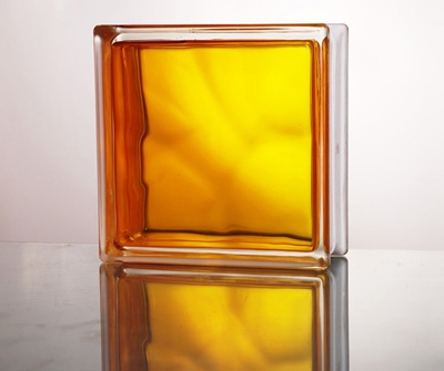 ガラスブロック インカラーシリーズ 190mm角×80mm厚 Yellow