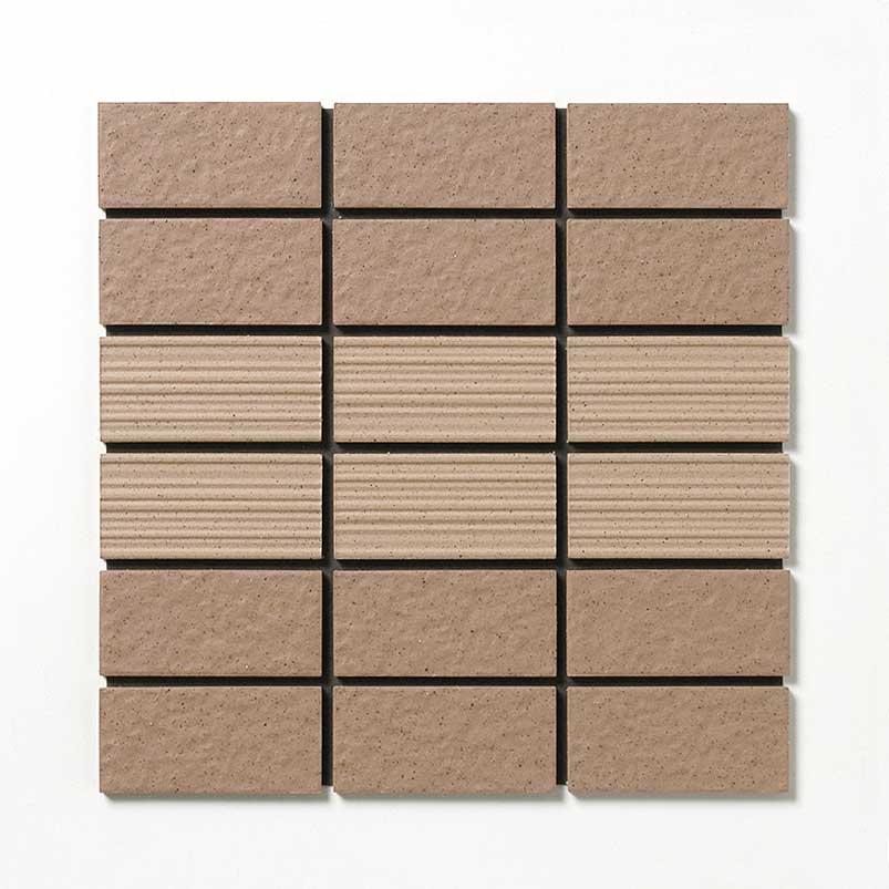 外装モザイクタイル 95×45mm角(45二丁) 石面・横筋面パターンスダレ