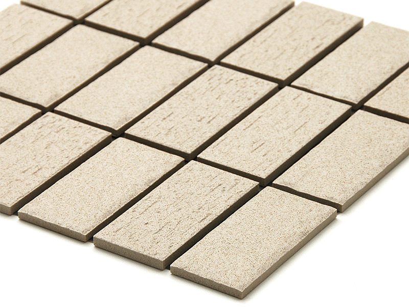 外装モザイクタイル 50?二丁(45二丁)平 表面紙張り 立体面とヒッカキ面