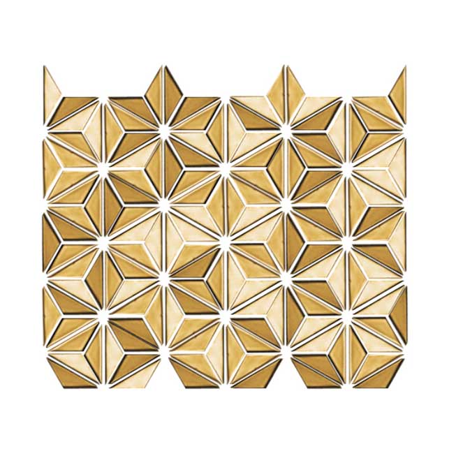 名古屋モザイク工業 モザイクタイル 麻の葉 45×14三角形 [紙貼り