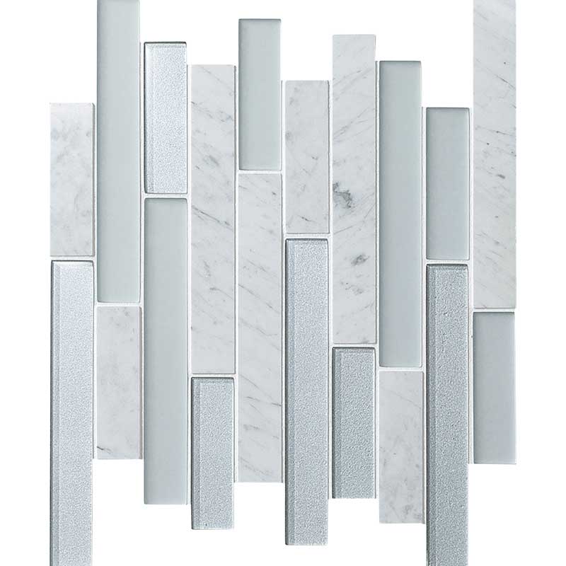 リクシル(INAX) ガラス&大理石ミックスモザイク マルモガラス 異形状平