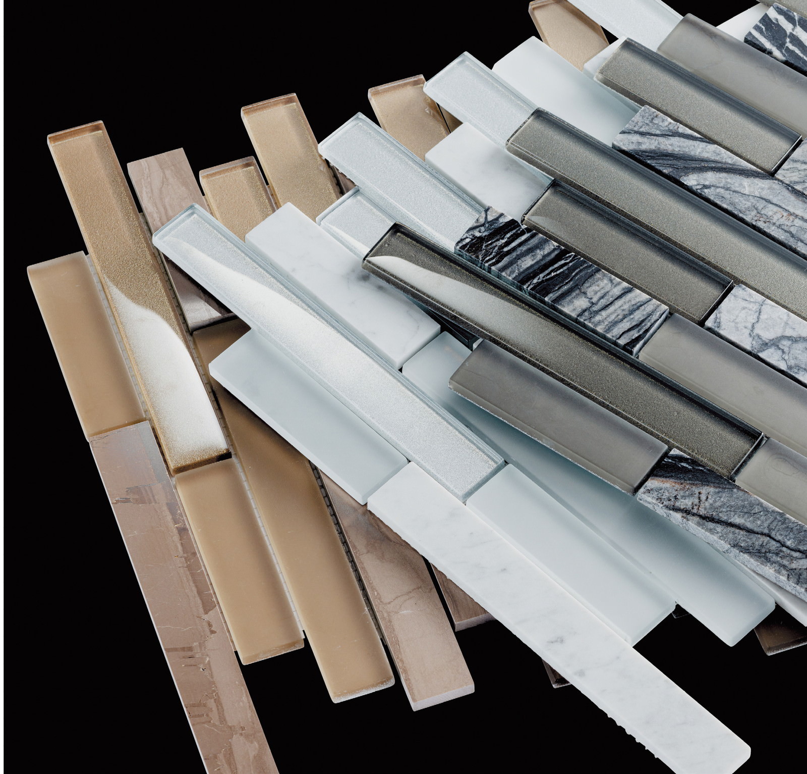 リクシル(INAX) ガラス&大理石ミックスモザイク マルモガラス 異形状平