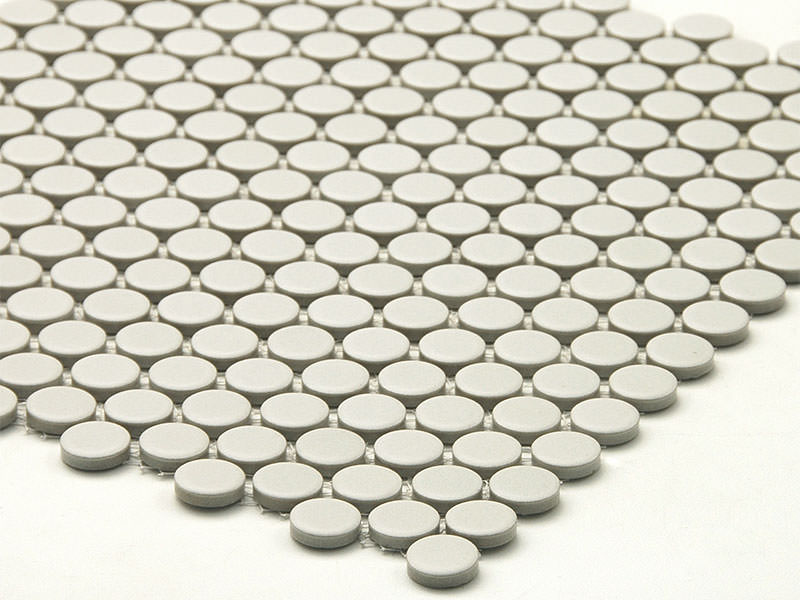 モザイクタイル アクアペニー 19mm丸 色:Matte White(￥500/シート以下