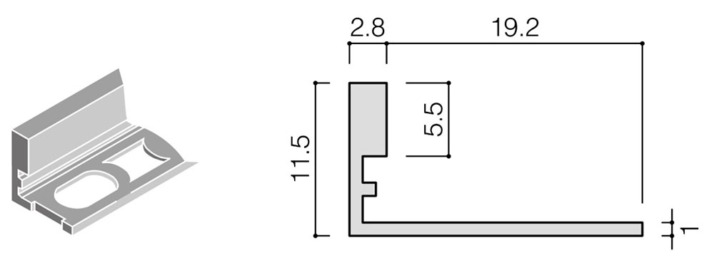 リクシル(INAX) 装飾見切り材 (壁用) 壁見切りL 10 ステン(ST) SM