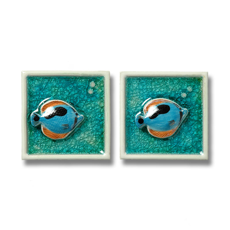 内装タイル アロハ 100角アクセント 魚ブルー 76974HMS | タイル