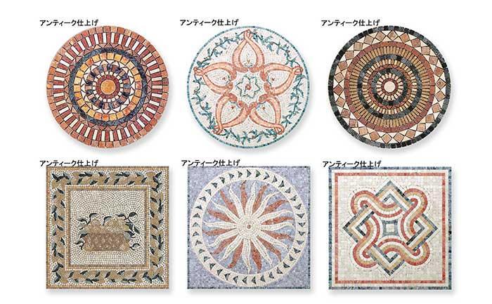 大理石モザイク パターン アンティーク仕上げ タイルライフ アウトレットタイル販売 通販 サイト