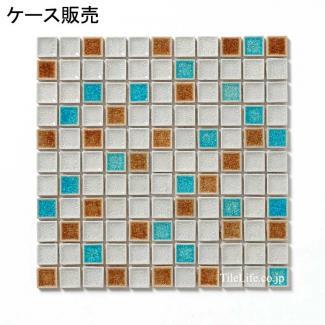 モザイクタイル:モザイクタイル 25角平 ミックスカラーアイス ケース販売 (¥750/シート以下)(26498MCN)