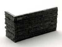 壁用石材パネル ブラック(ノッチ) コーナータイプ 出隅 (29324XRO)