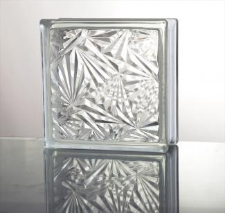 ガラス:ガラスブロック クリアシリーズ 190mm角×80mm厚 Ice flower ケース販売(44313JNO)