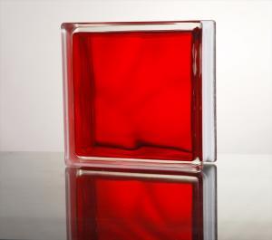 ガラスブロック インカラーシリーズ 190mm角×80mm厚 Red ケース販売