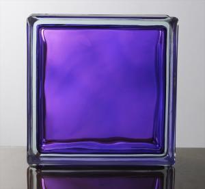ガラスブロック インカラーシリーズ 190mm角×80mm厚 Purple ケース販売