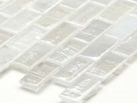 ガラスモザイク 31×15mm角レンガ張り 表面紙張り <シート販売> ホワイト系(101) (48302MCN)