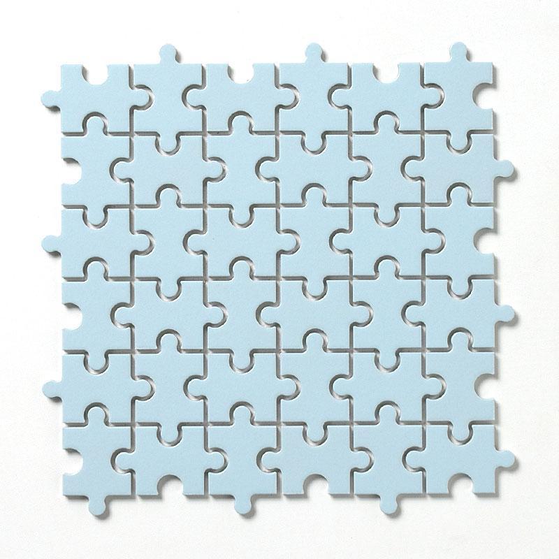 モザイクタイル パズル 47角(異形状) 表面紙張り ライトブルー系(5) (￥1000/シート以下)