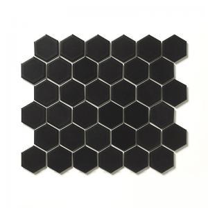 モザイクタイル 六角形 表面紙貼り マットブラック系(900F)