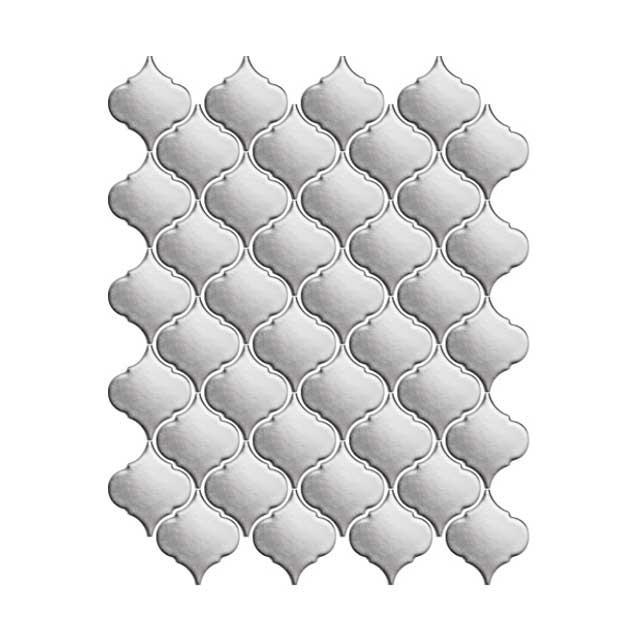 名古屋モザイク工業 モザイクタイル コラベル 施釉タイプ 64×56異形(ランタン形状)Aパターン [紙貼り] NLA-1000A(シルバー)