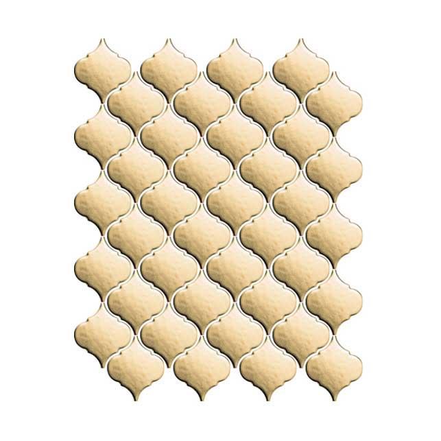 名古屋モザイク工業 モザイクタイル コラベル 施釉タイプ 64×56異形(ランタン形状)Aパターン [紙貼り] NLA-2000A(ゴールド)