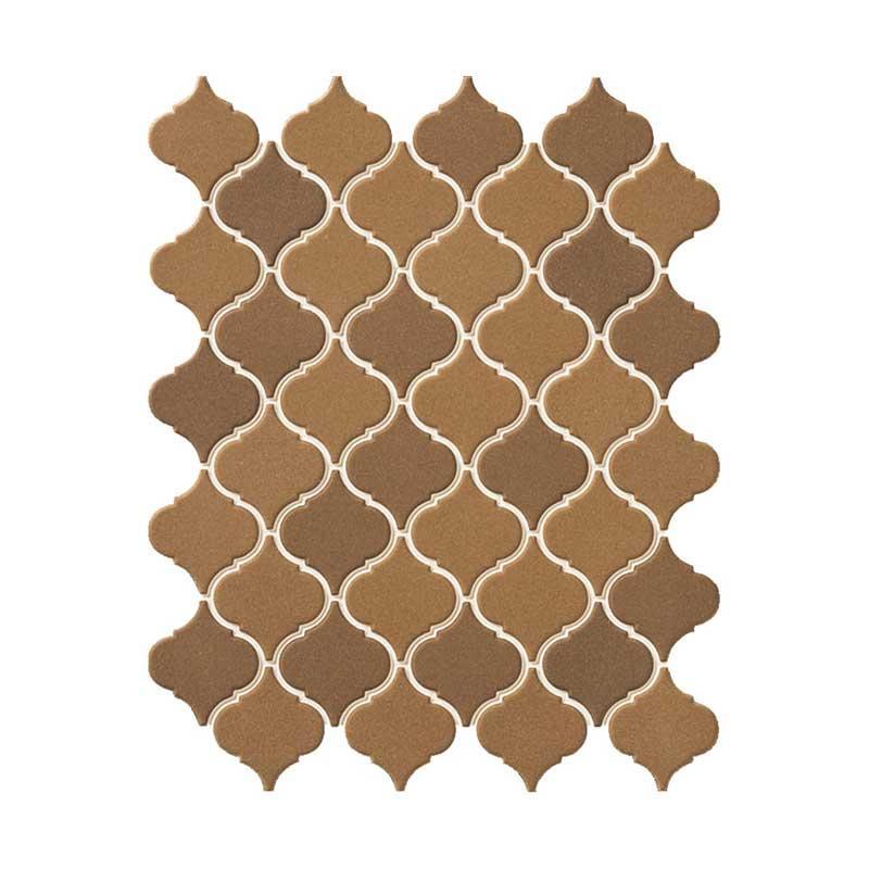 名古屋モザイク工業 モザイクタイル コラベル 無釉タイプ(3色ミックス) 64×56異形(ランタン形状)Aパターン [紙貼り] NLA-N-4A