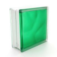 ガラスブロック ミスティ インカラーシリーズ(インテリア専用) 190mm角×80mm厚 グリーン 1個単位販売 (55568JNO)