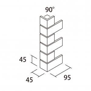 壁タイル メイプルボーダー 50二丁90°曲り紙張りミックス張り 色:5 【受注対応品】